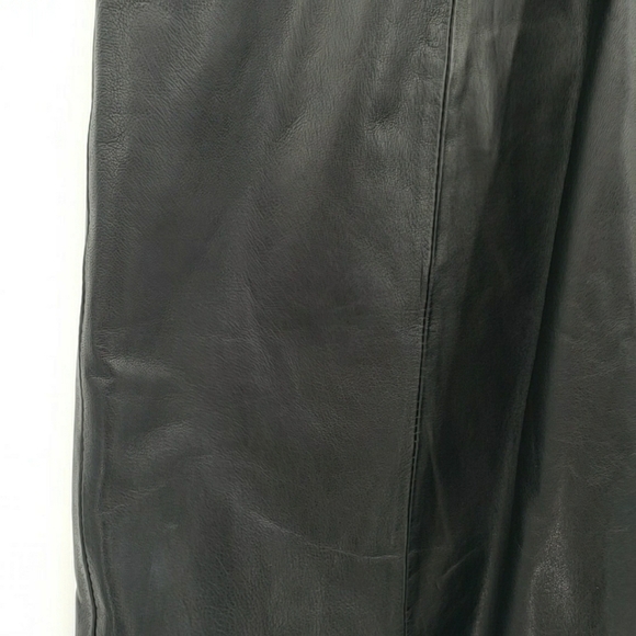 VAKKO Black Lamb Leather Dress With Lace Insert Front Panel - Picture 13 of 13